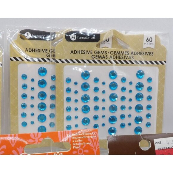 Mixed Lot Of Adhesive Gems & Buttons and Beads For Crafting & Scrapbooking - Picture 5 of 13